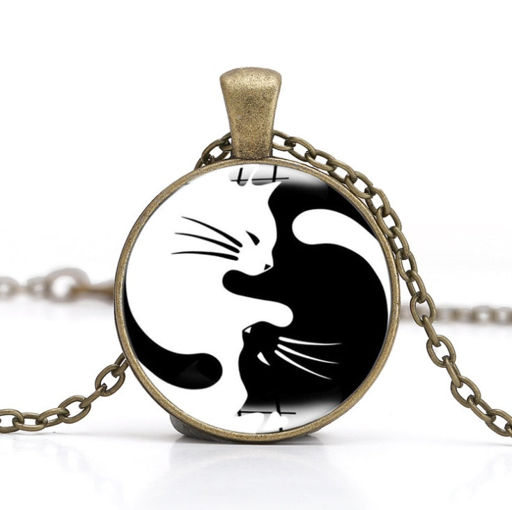 Collier Pendentif Chat Ying & Yang