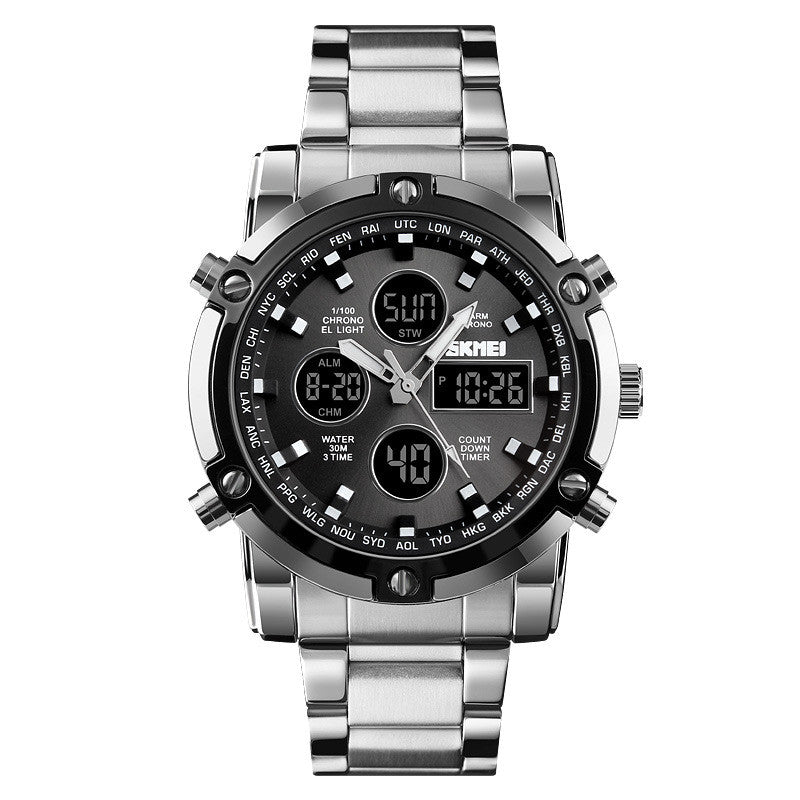 Men's dual movement watch