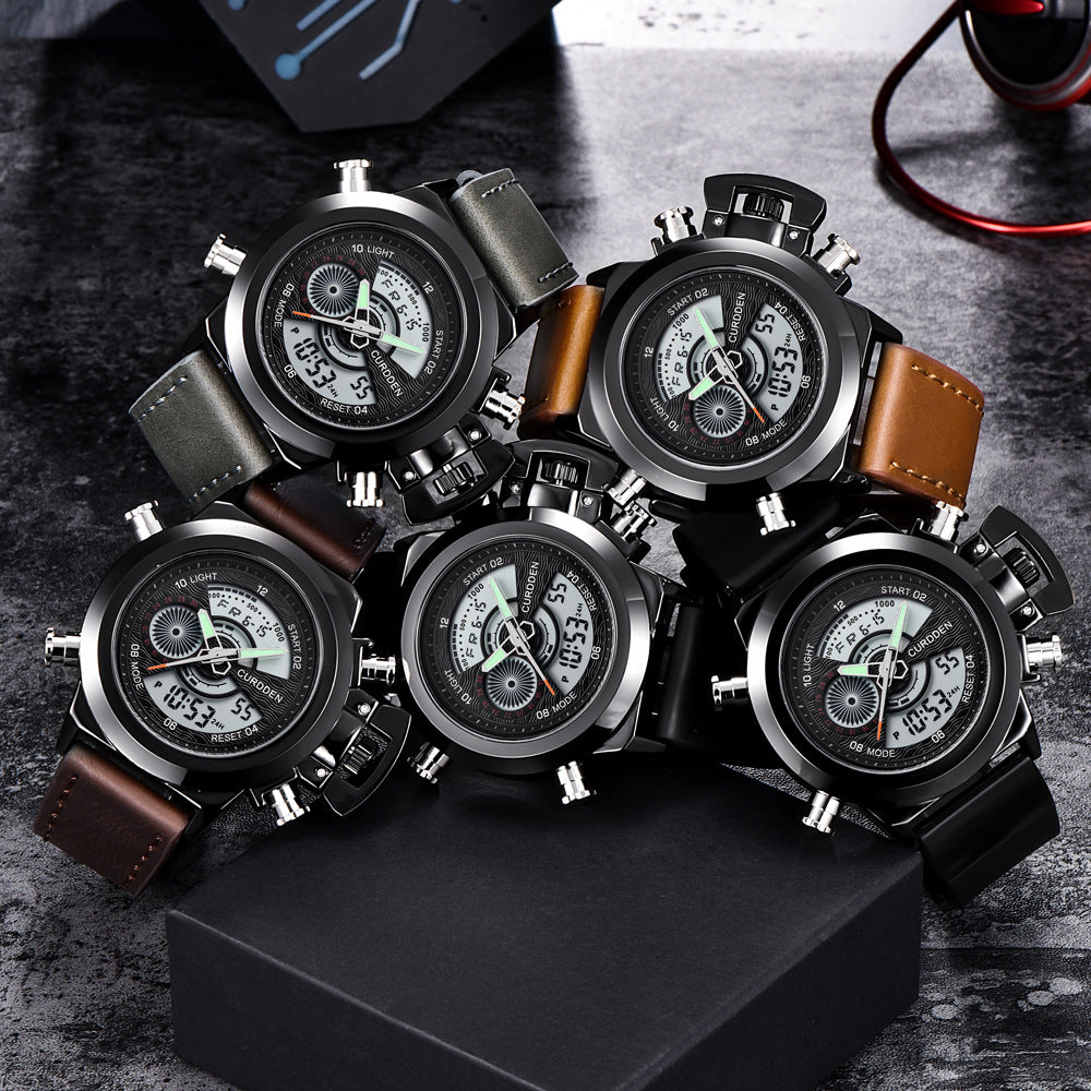 Men's Fashion Multi-functional Double Display Sports Watch