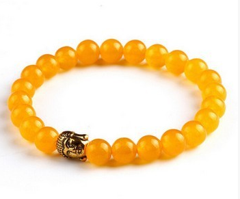 Europe and the United States fashion lava rock natural stone Buddha head Golden Buddha men and women bracelet