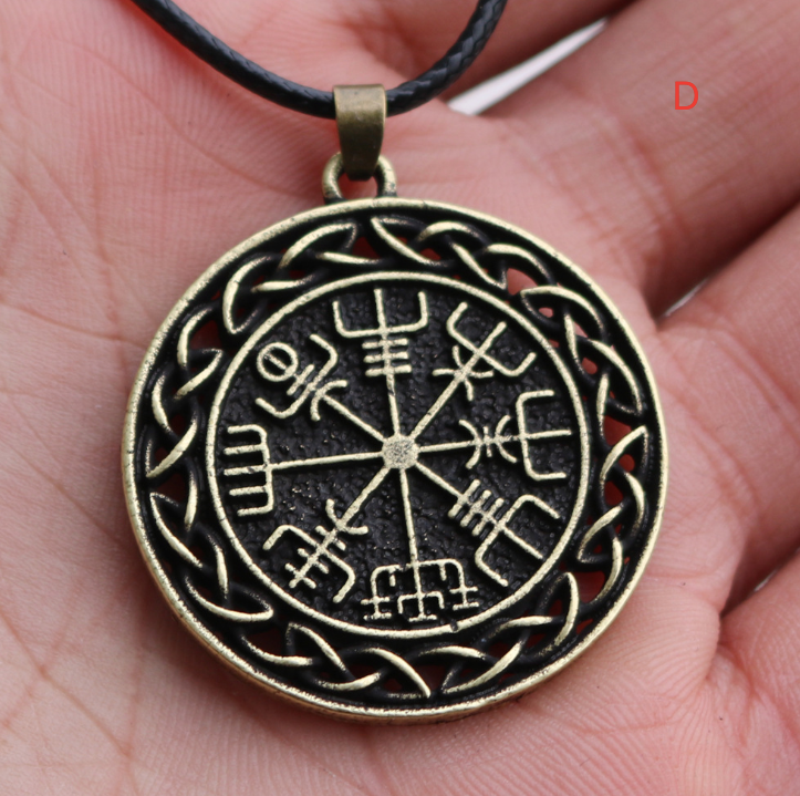 Nordic Symbol Viking Rune Ring Amulet Pendant necklace