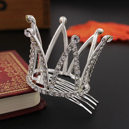 Childrens Festival Show Hair Comb Crown Rhinestone Accessories