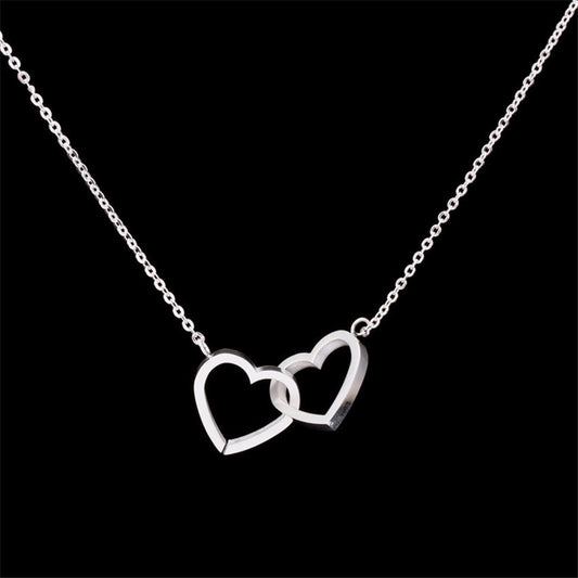 Double Heart Pendant Necklace