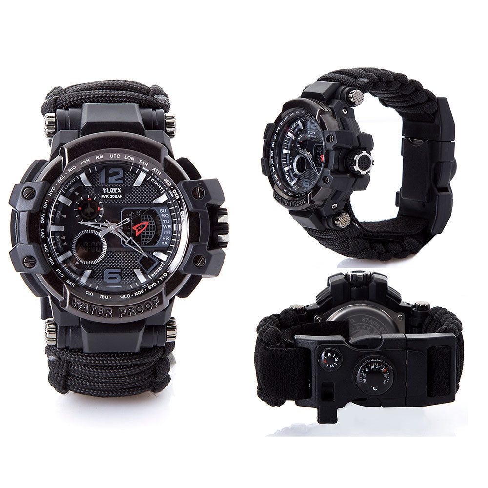 Outdoor survival waterproof multi-function watch