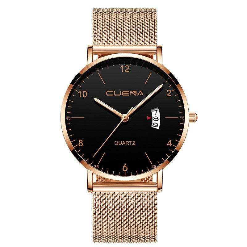 Ultra-thin quartz watch with calendar