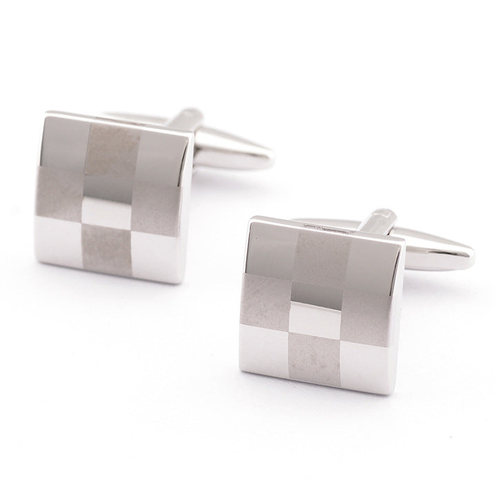 French Checkered Laser Check Cufflinks For Men