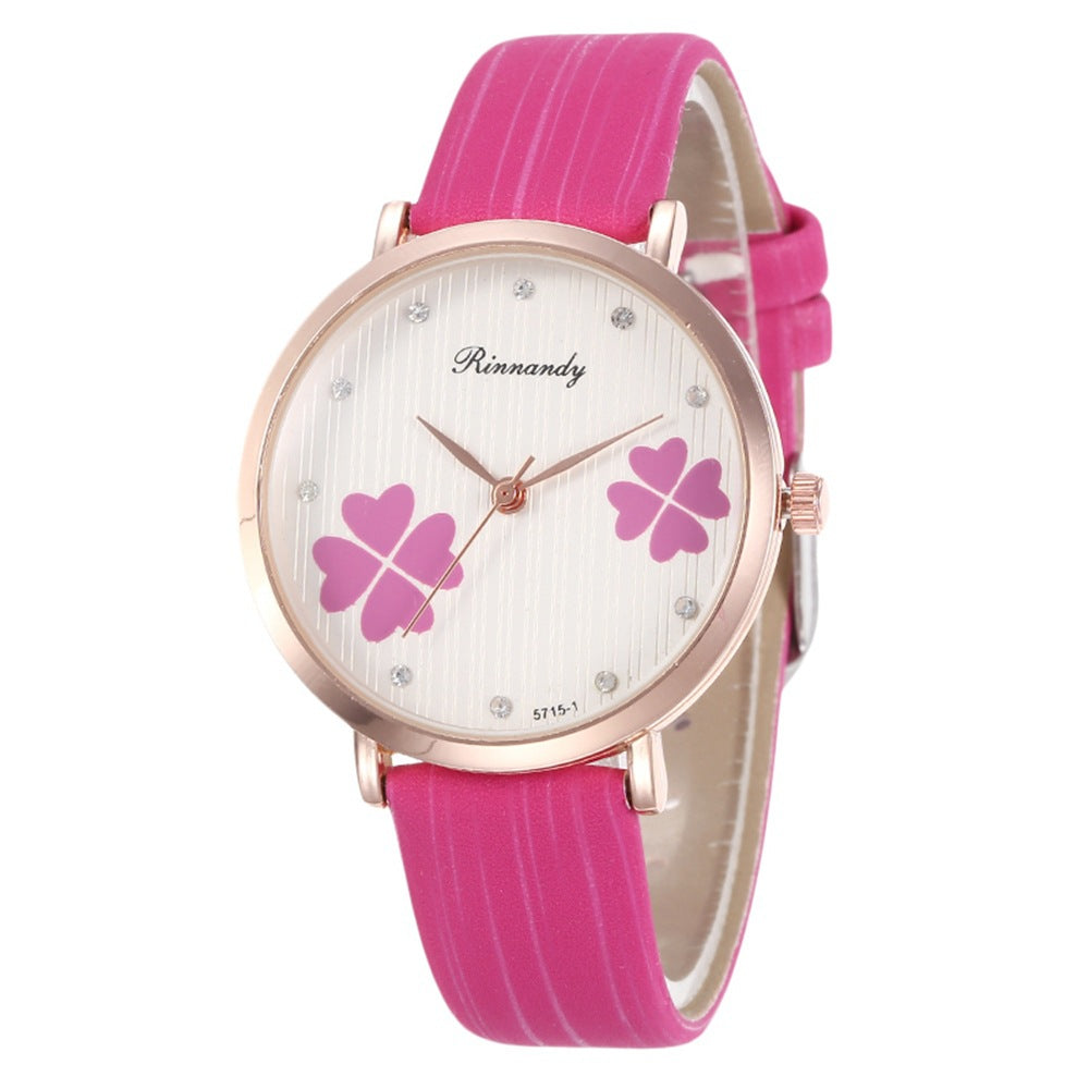 Women's Diamond Leather Belt Watch PU