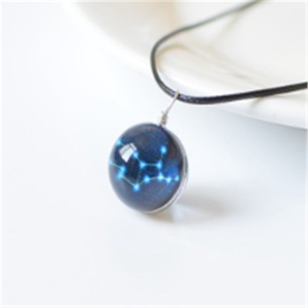 Luminous 12 constellation necklace female