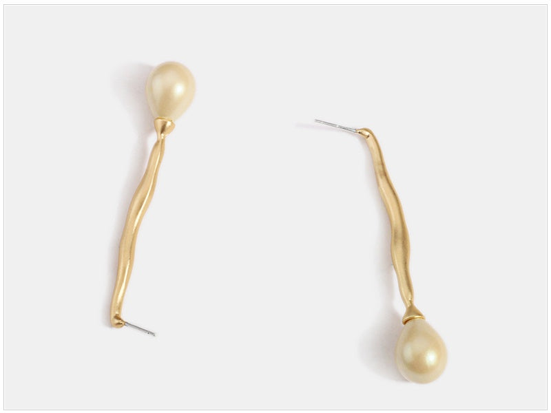 Simple Alloy Pearl Earrings