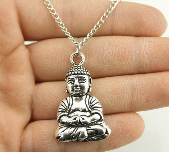 Men and women's fashionable sweater chain long pendant Buddha Pendant Korean version simple necklace