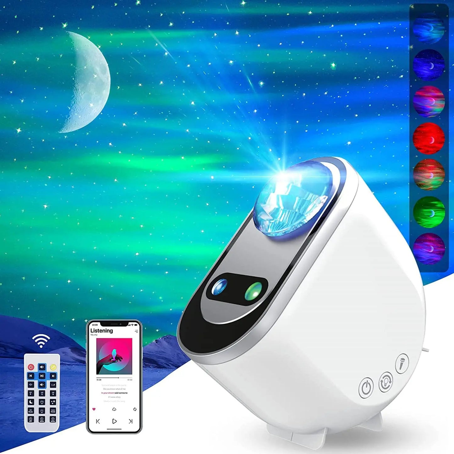 Aurora Borealis Starlight Projector & Galaxy Night Light