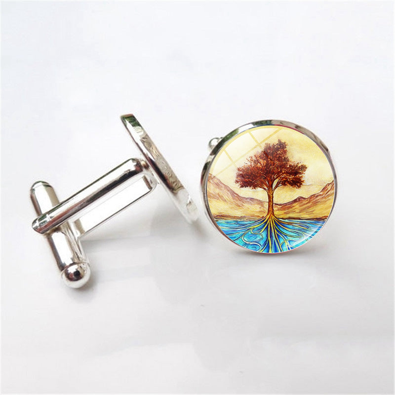 Tree of Life Time Gem Cufflinks