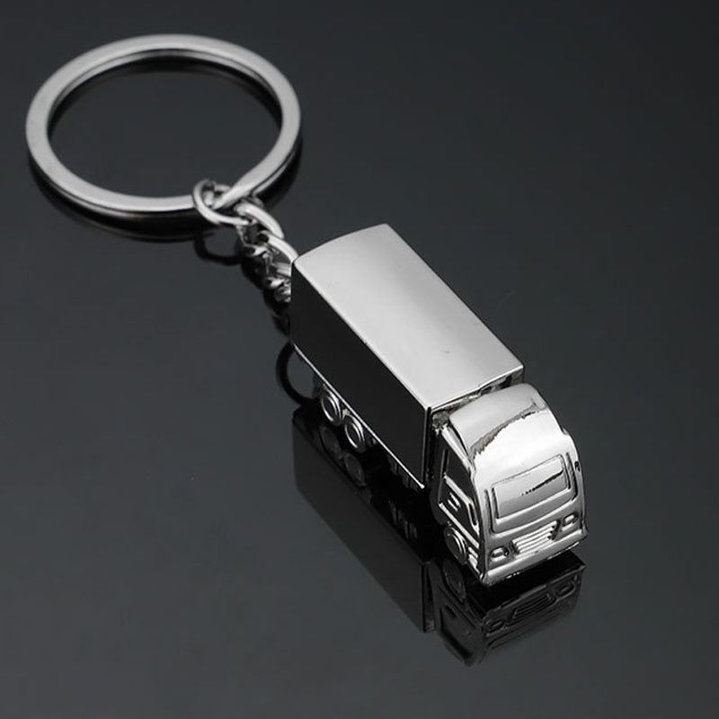 Creative Three-dimensional Truck Model Metal Keychains Car Advertising Pendant Accessories