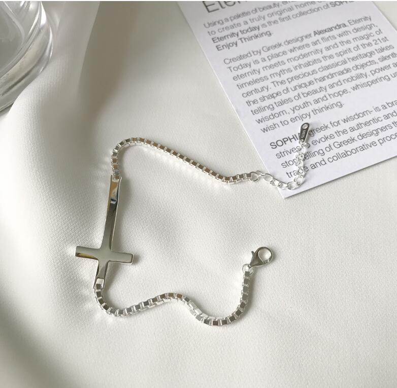 S925 Sterling Silver Cross Bracelet