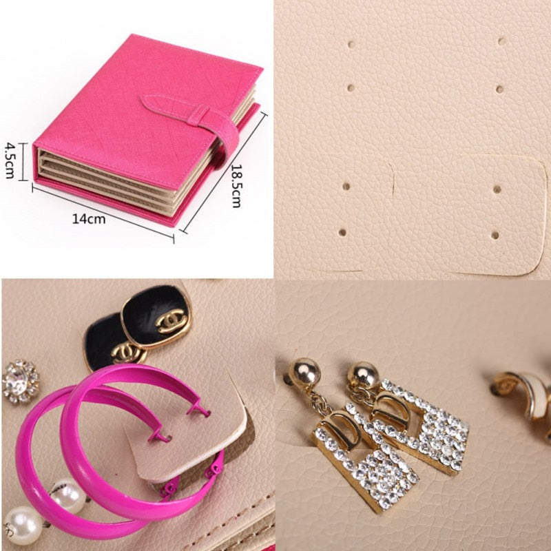 Jewelry Box Earring Book Portable Earrings Bag Storage Album Books Boxes Jewelry Necklace Collect Organizer