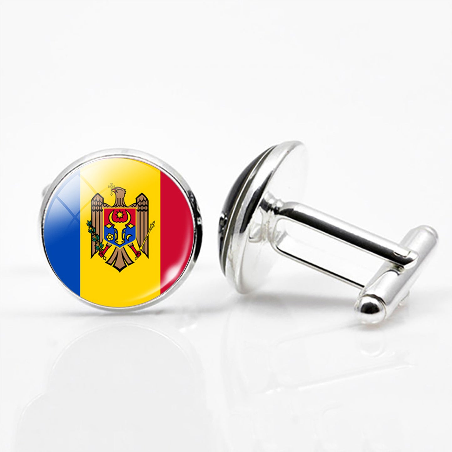 National Flags of the World Series Time Gem Cufflinks Jewelry