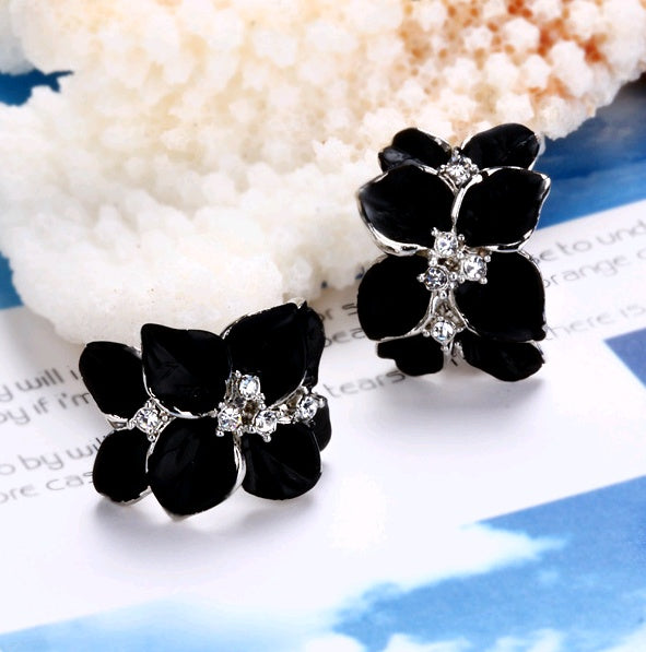 Popular jewelry camellia earrings necklace ring three-piece