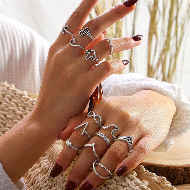 Retro women's joint ring ring set