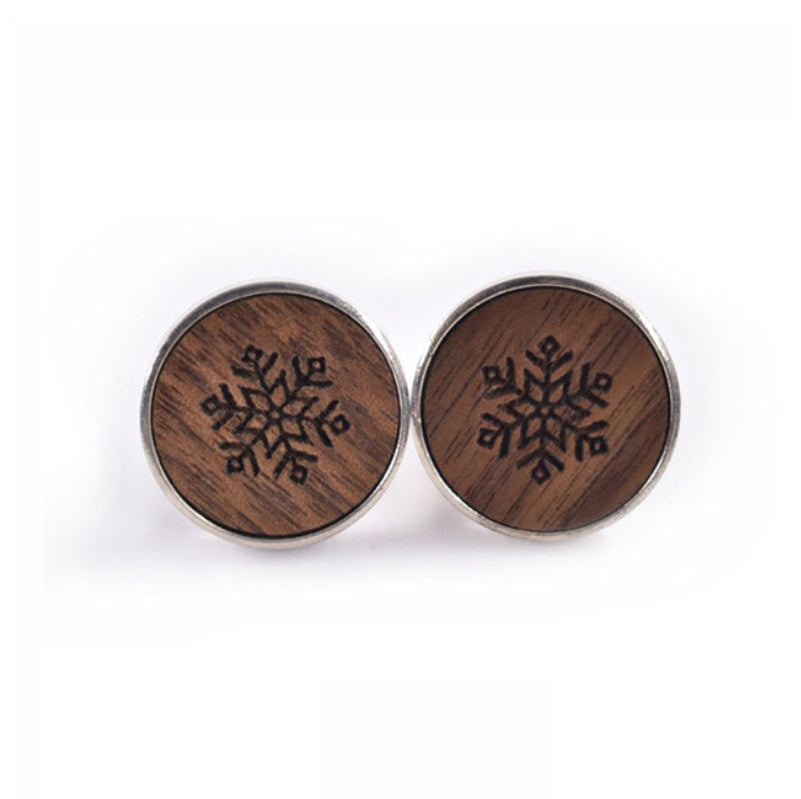 High Quality French Cufflinks With Round Wooden Cufflinks