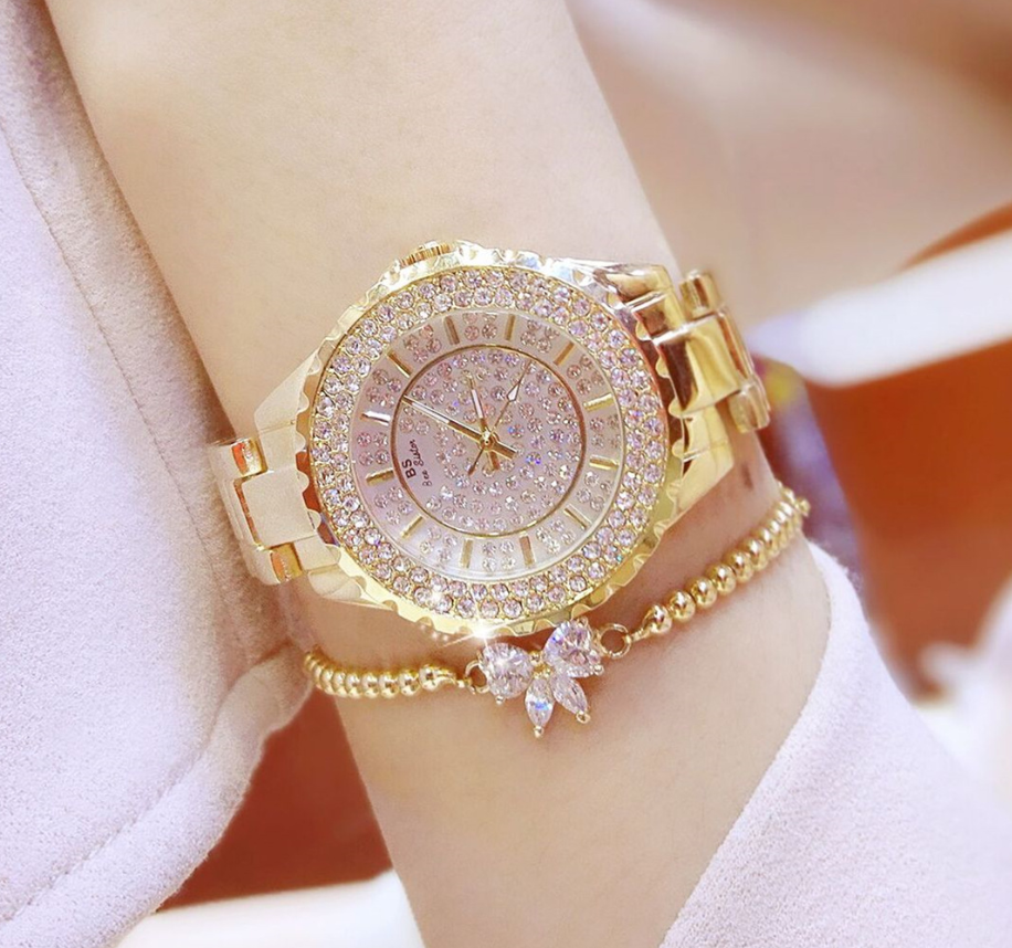 Hot new starry women's watch full brick automatic non-mechanical ladies watch student fashion watch waterproof