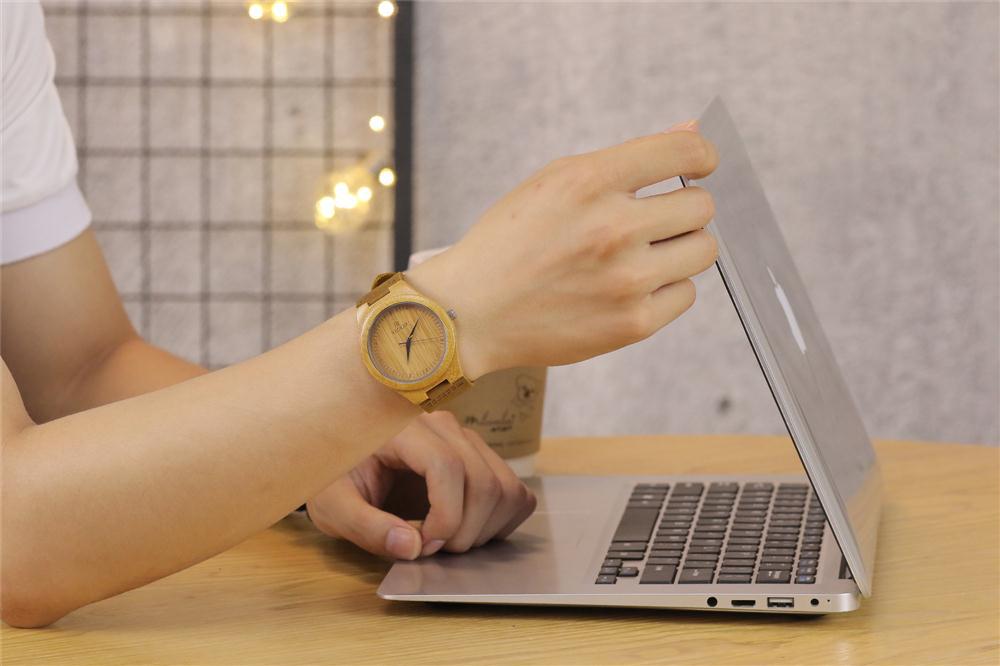 Bamboo quartz watch