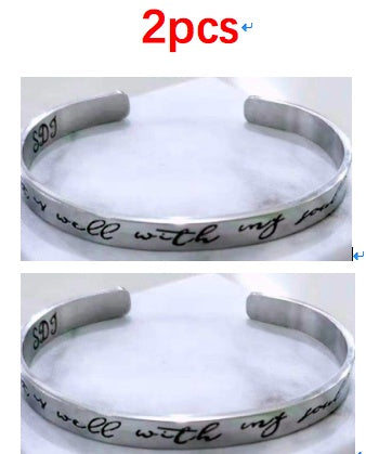 Inspirational Stainless Steel Cuff Bracelet