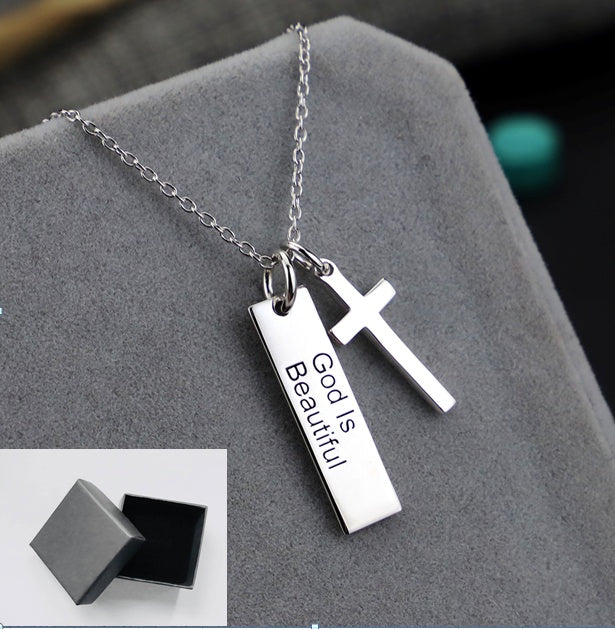 925 Silver Cross Pendant Necklace