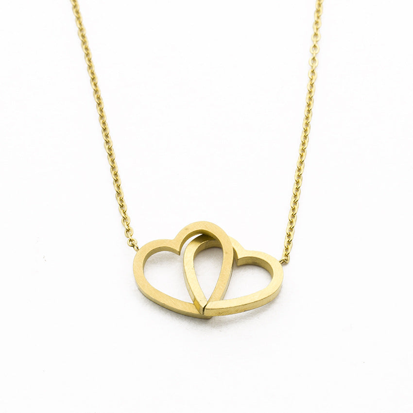 Double Heart Pendant Necklace