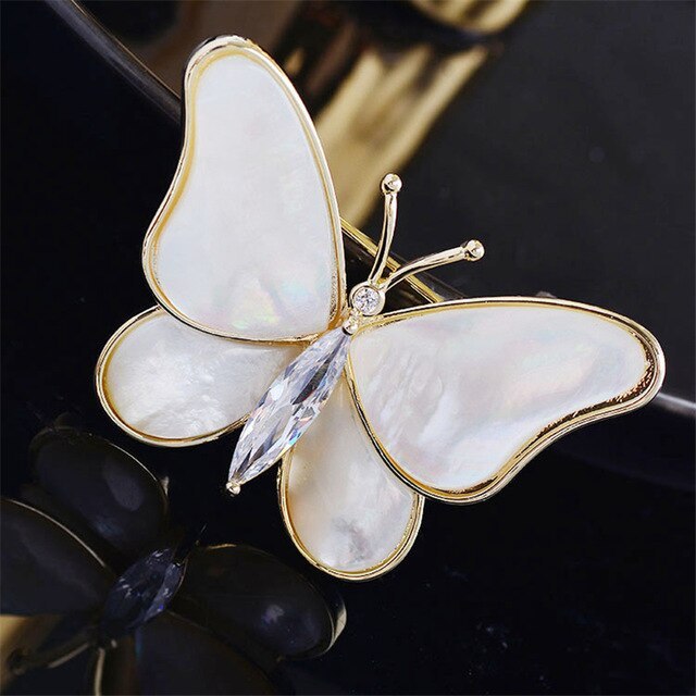 Zircon Fritillary Butterfly Brooch Temperament