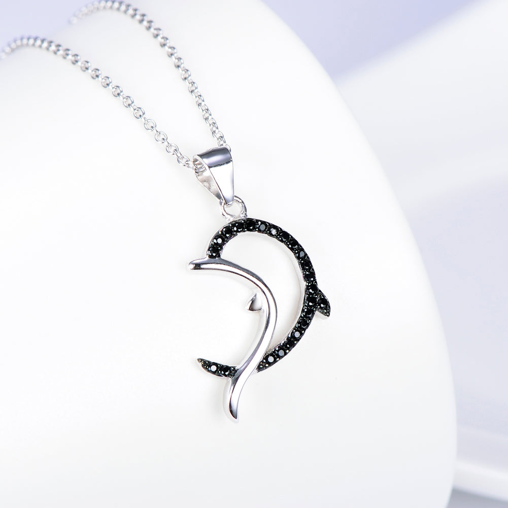 Dolphin Pendant 925 Pure Silver Necklace