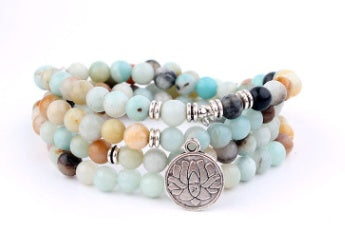 Natural Stone Bead Mala Bracelet