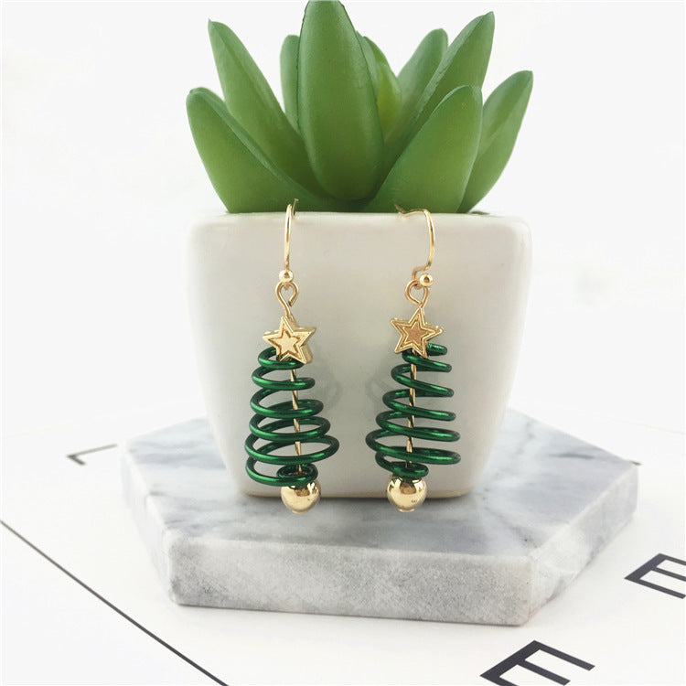 Christmas Tree and Star Dangle Earrings