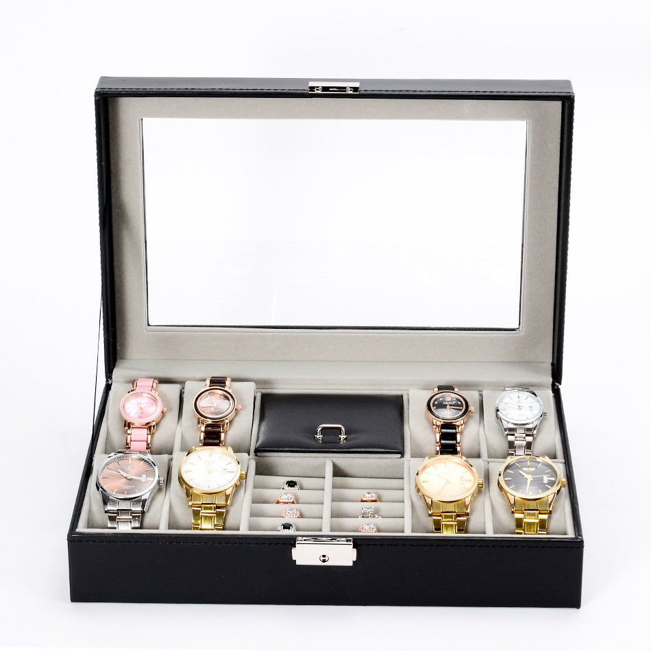 PU Leather & Wood Jewelry Storage Box