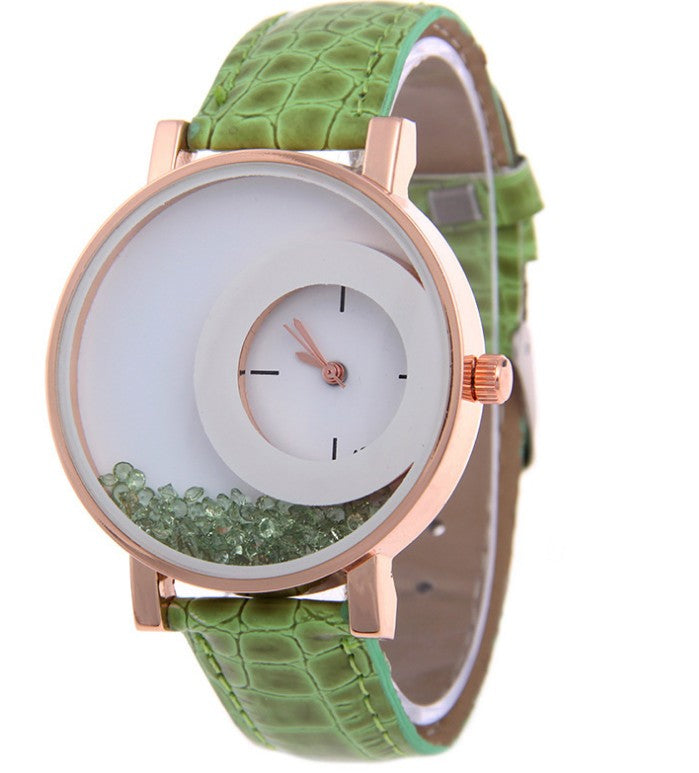 Amazon Explosion Brand, Europe And America Hot Fashion Quartz Watches 489 Full Drilling Quicksand Female Watches Female