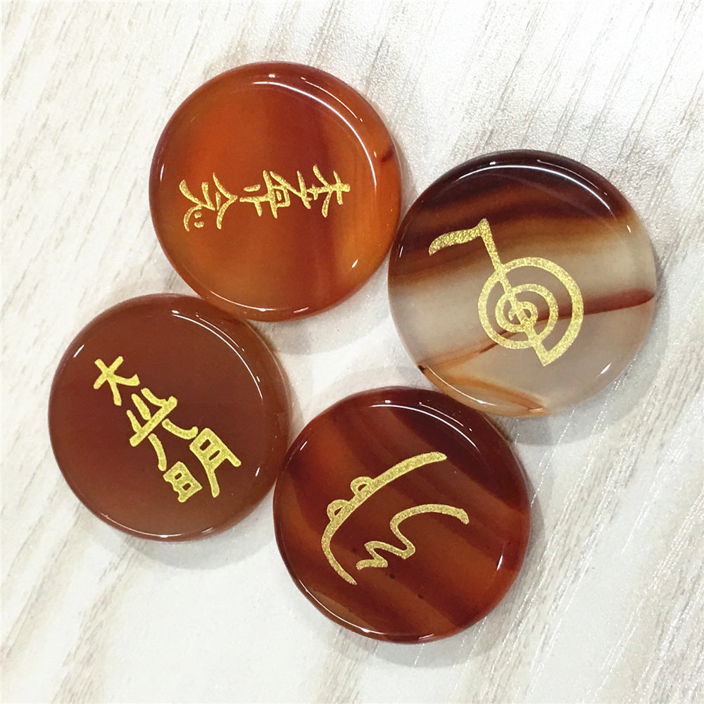 Four Energy Symbols Natural crystal stone jewelry Japanese metaphysical spells