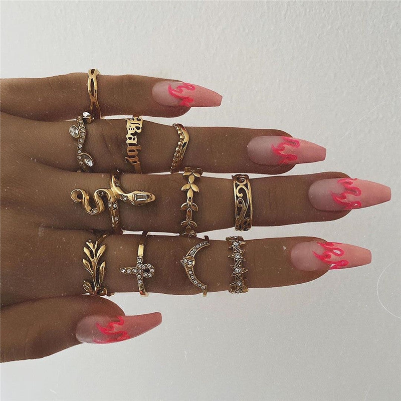 Retro women's joint ring ring set