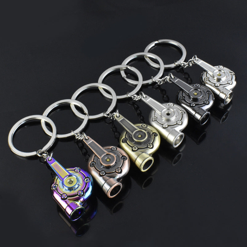 Creative Car Modification Turbocharger Engine Metal Keychain