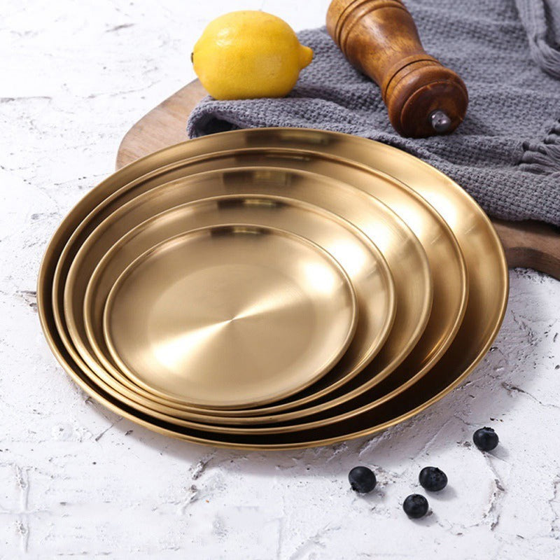 Retro Metal Round Storage Tray