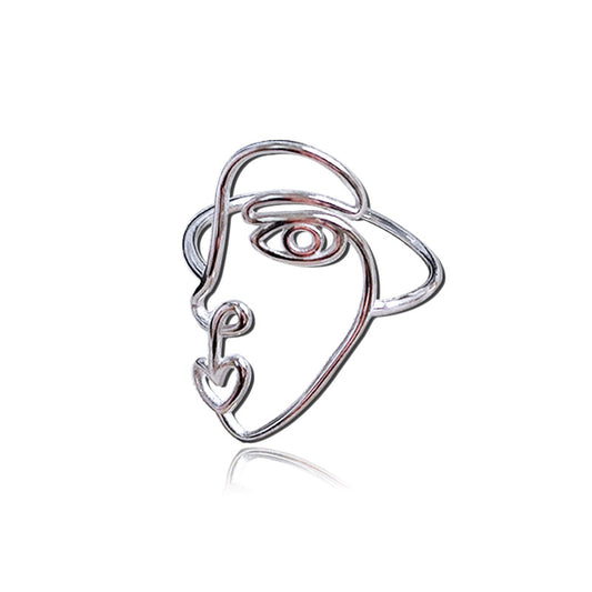 Real 925 Sterling Silver Hot Fashion Classic Designer Hollow Face Top Cuff Finger rings for men & women