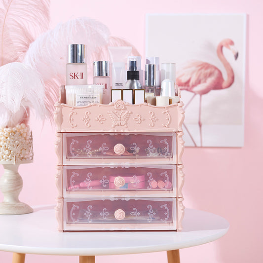 Transparent Makeup Organizer Cosmetic Storage Box Drawer Desktop Organizer Jewelry Beauty Storage Bins Lipstick Christmas Gifts