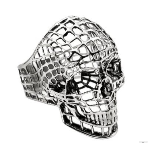 Vintage Cross Sugar Skull Ring
