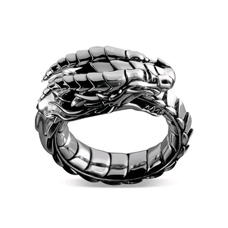 Vintage ethnic Dragon Male Rings Jewelry