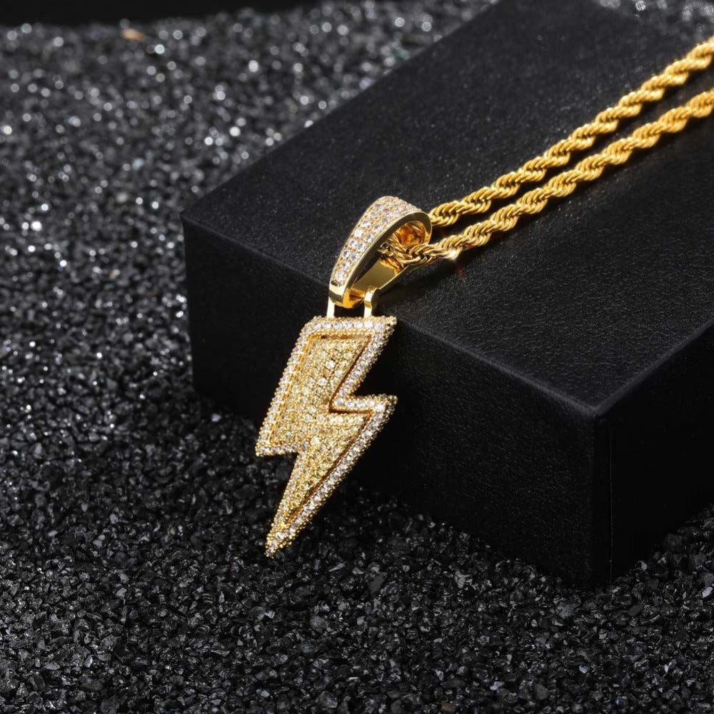 Full zircon personality hip-hop hipster necklace