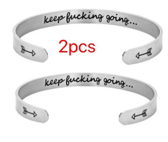 Inspirational Stainless Steel Cuff Bracelet
