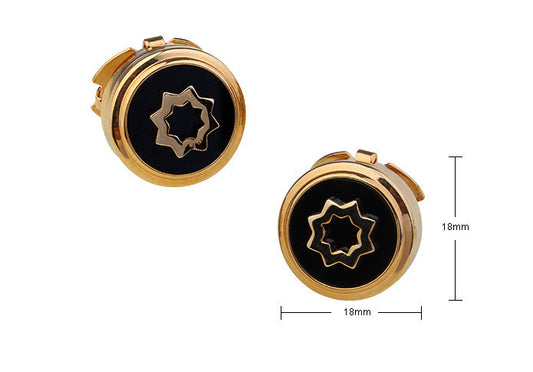 High-end Business Round Electroplated Gold American Shirt Cufflinks