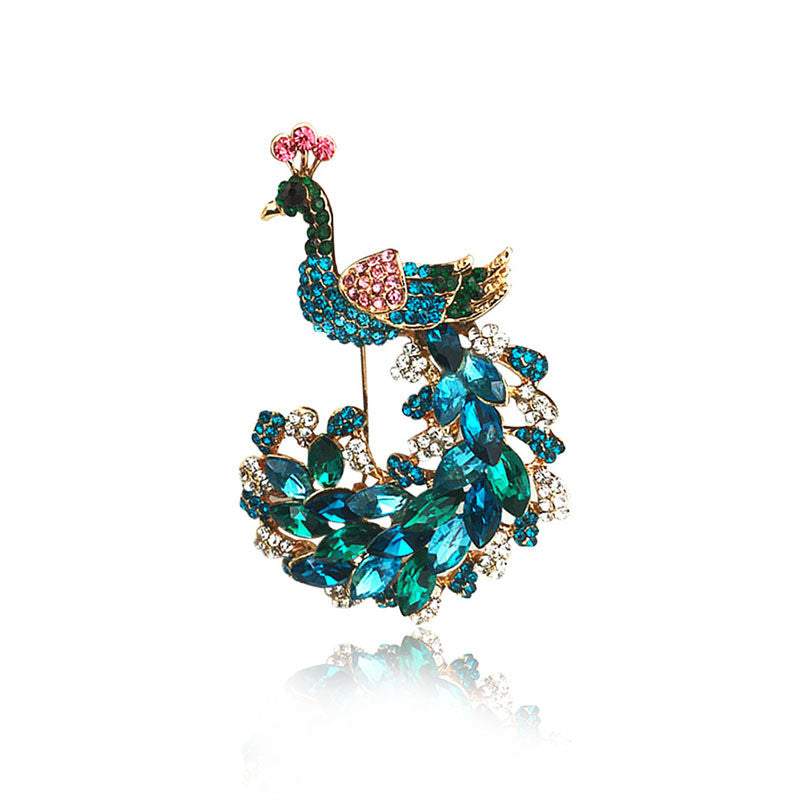 Peacock Brooch European And American Retro Fashion