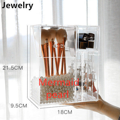 Clear Acrylic Makeup Brush & Jewelry Storage Box