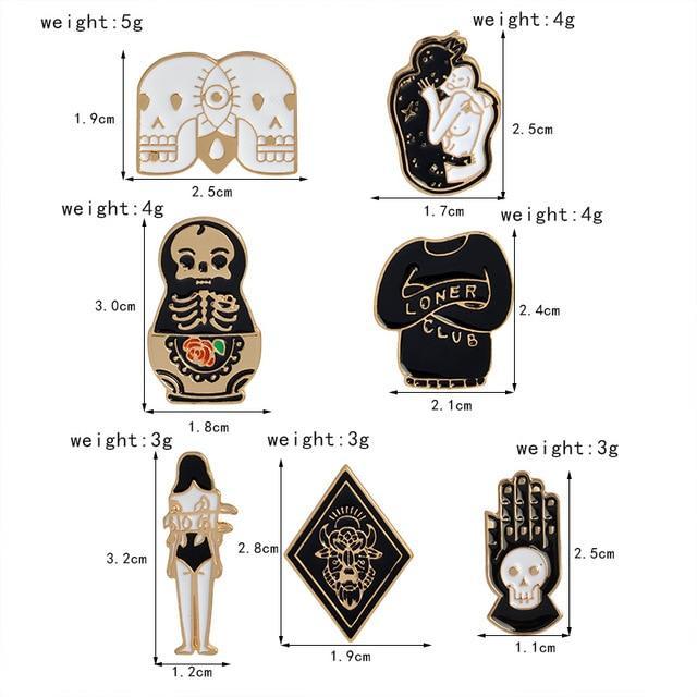 Bold Punk Metal Brooches