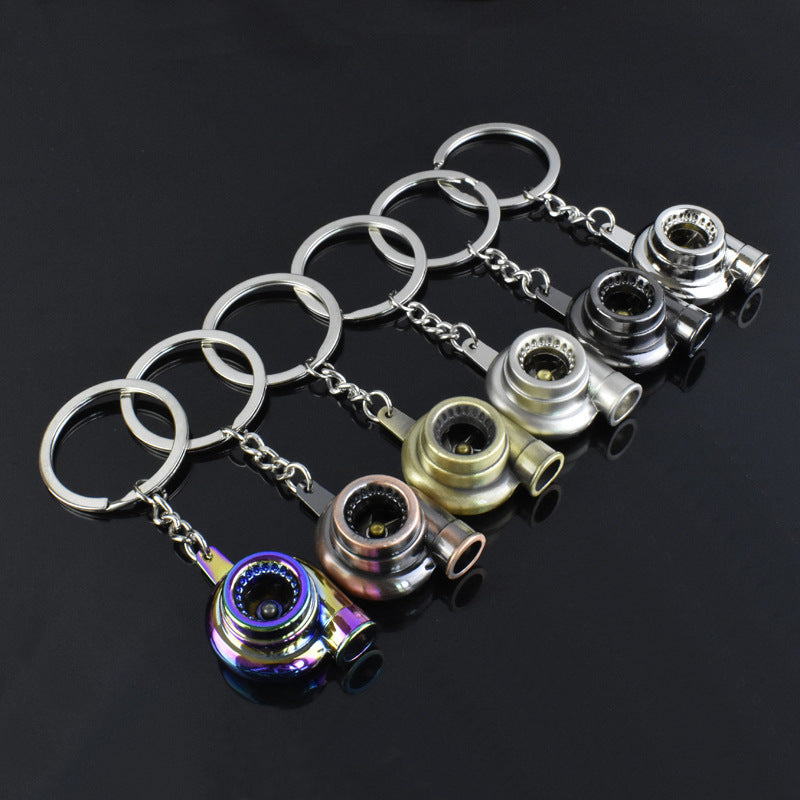 Creative Car Modification Turbocharger Engine Metal Keychain