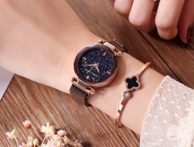 Starry female watch magnet watch